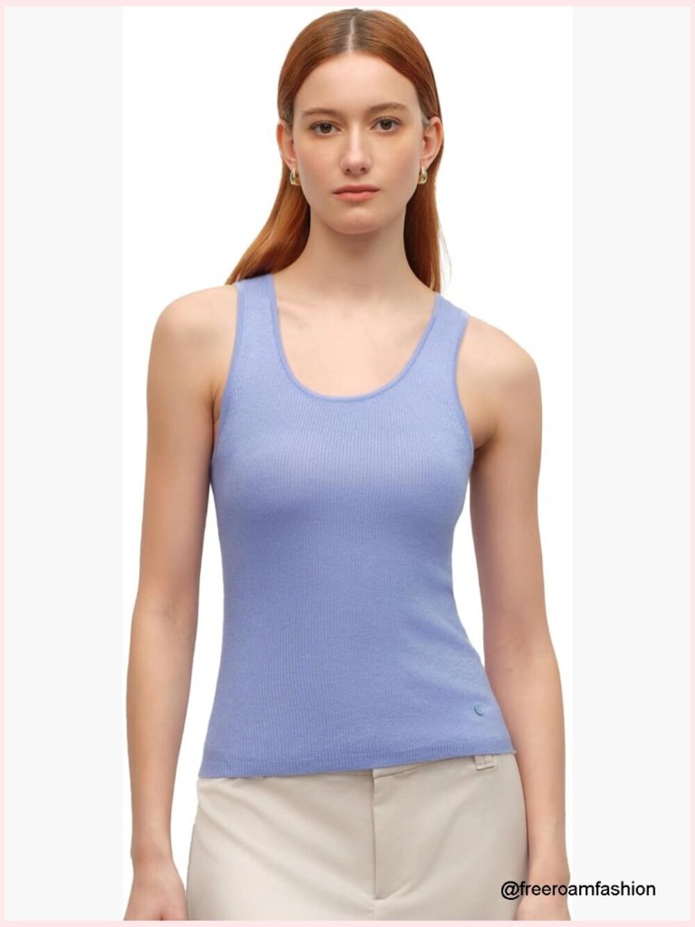 Women's Cashmere Silk Blend Ribbed Knit Vest Sleeveless Crew Neck Pullover
